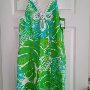 Lilly Pulitzer Tropical Green and Blue Mini Dress